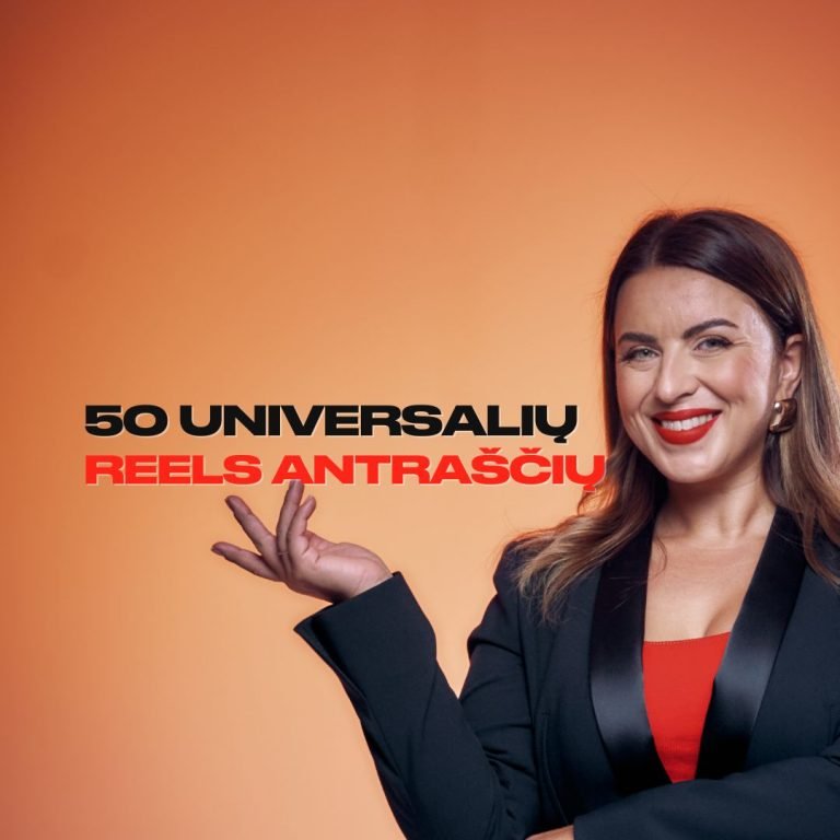 50 Universalių reels antraščių