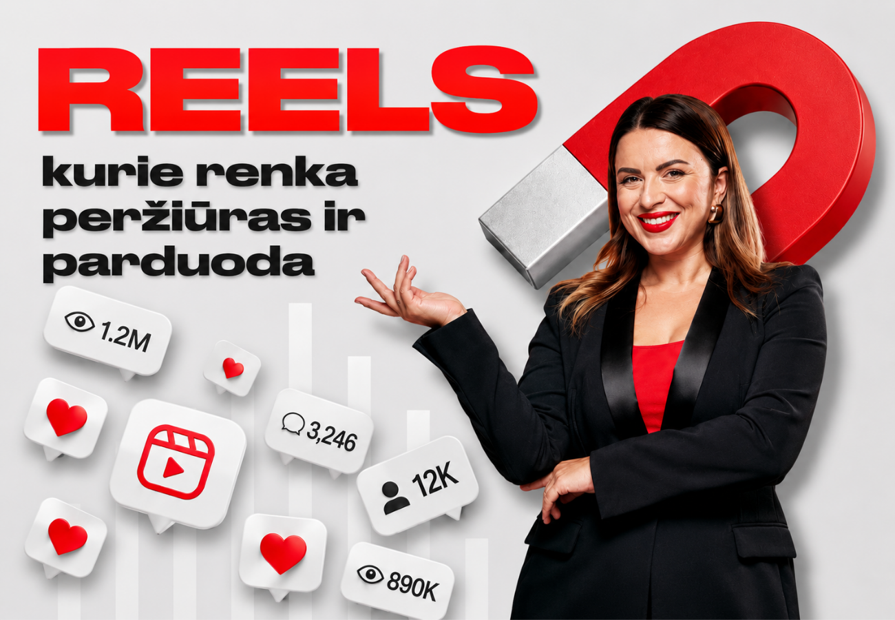 Reels, kurie renka peržiūras ir parduoda